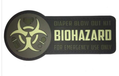 Biohazard Custom PVC Morale Patches Eco Friendly Embossed / Debossed 2D 3D Logo